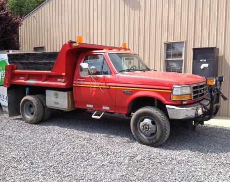 1998 Ford F-350 XL Red Dump Truck 4X4 for sale