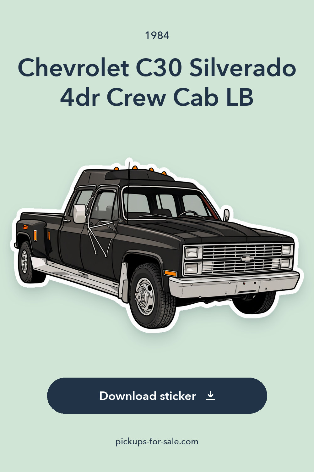 1984 Chevrolet C30 Silverado 4dr Crew Cab LB sticker preview